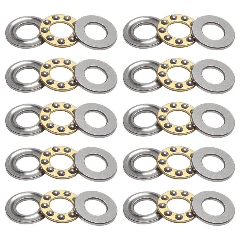 STYUI (10Pcs) F8-16M Miniature Thrust Ball Bearings 8mm x 16mm x 5mm Miniature Plane Thrust Bearings Chrome Steel One Way - Image 1